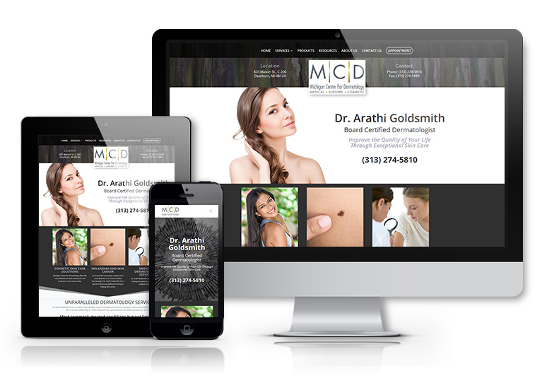 Website for a Dermatologist in Dearborn MI